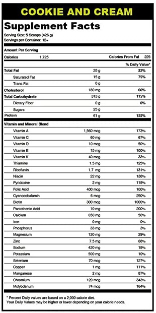 Vx Nutrition Hulk Mass Gainer 1500 12 Lb Cookies Cream Online In India Healthkart Com